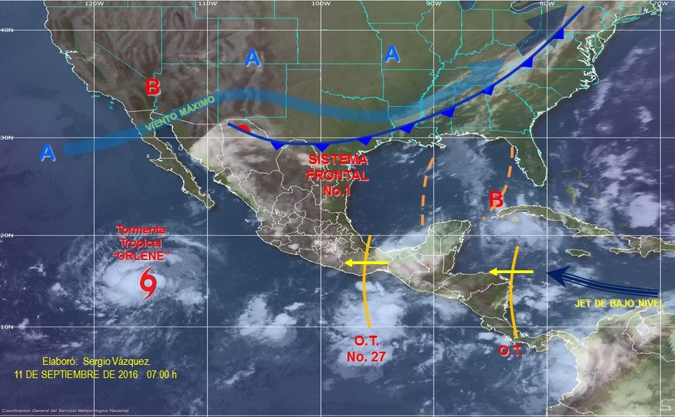 Frente frío número uno provocará tormentas en el norte del país - clima-11092