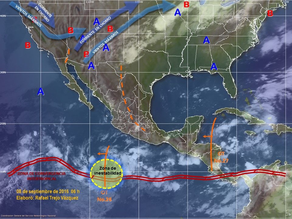 Lluvias de diferente intensidad abarcarán gran parte del país - clima0809