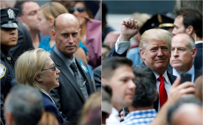 Trump y Clinton coinciden para homenajear a víctimas del 11 de septiembre - clinton_trump_11s