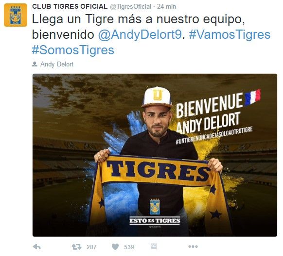Tigres anuncia contratación de Andy Delort - delort-2