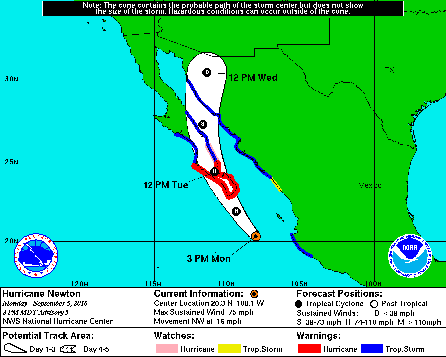 Newton se convierte en huracán y se dirige a BCS - huracan-newton