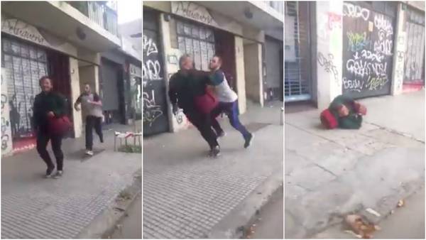 Video: jugador de rugby agrede a indigente Video: jugador de rugby agrede a indigente