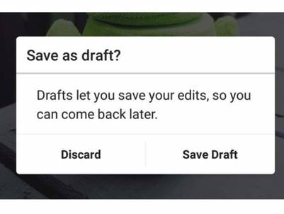 Instagram habilita la función de Borrador - instagram