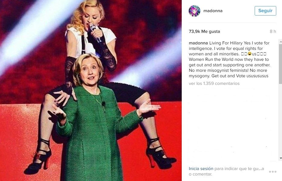 Madonna comparte mensaje a favor de Hillary Clinton - madonna