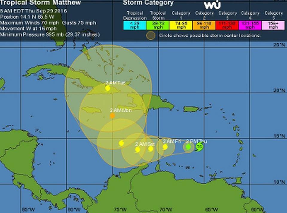 Tormenta tropical Matthew amenaza a las islas del Caribe - matthew