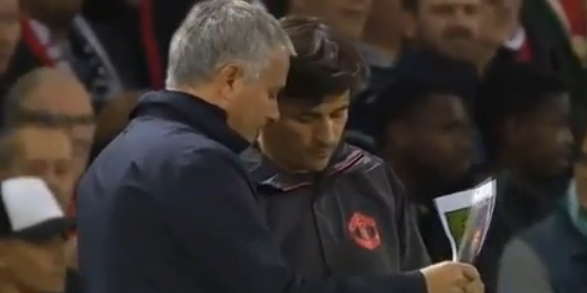 Mourinho pelea con sus cuerpo técnico durante partido