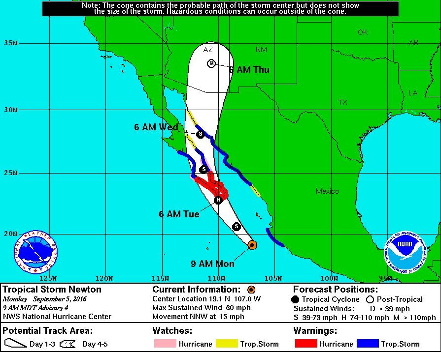 Alerta en 8 estados de México por Newton - newton