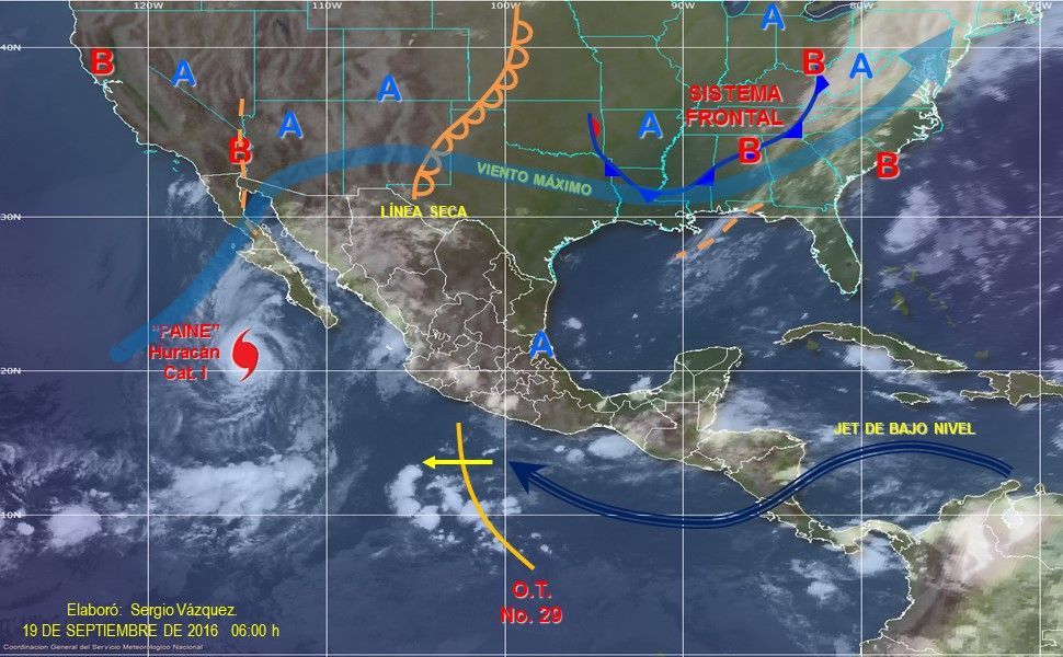 Activan zona de alerta en BCS por huracán Paine - paine