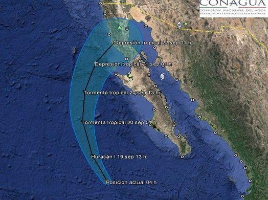 Activan zona de alerta en BCS por huracán Paine - paineII
