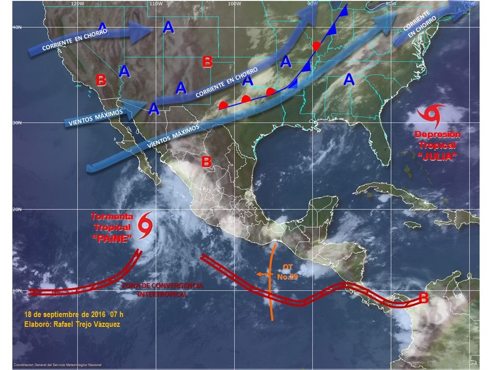 Tormentas fuertes afectarán la mayor parte del país - pronistico-1809
