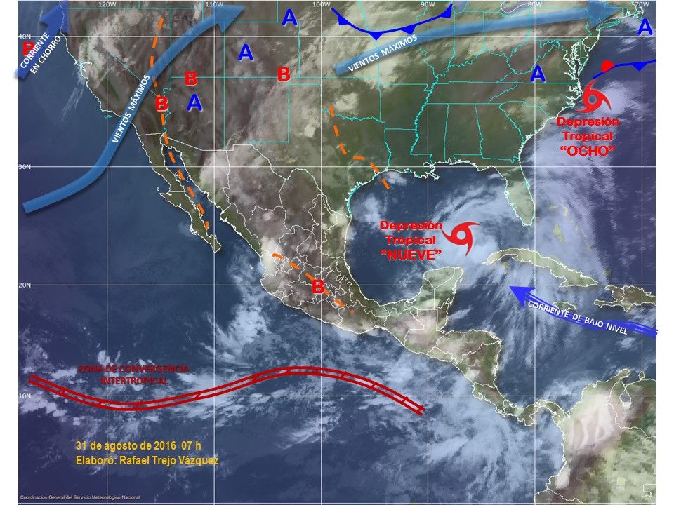 Lluvias afectarán norte, occidente y sur de México - pronostico-1-de-septiembre