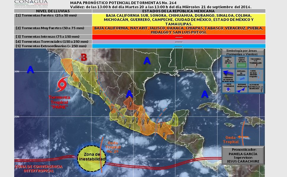 Continuarán las lluvias en gran parte del país - pronostico-21092