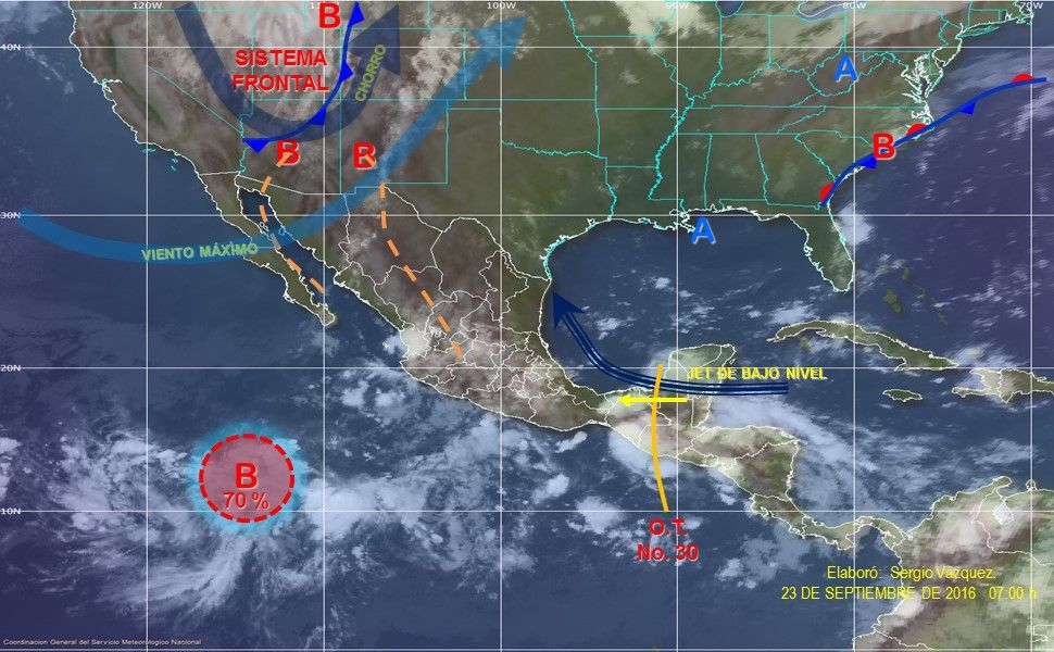 Tormentas intensas en el sur y sureste del país - pronostico-2309-2