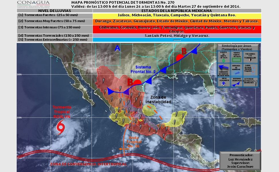 Frente frío 2 ocasionará tormentas en Hidalgo, Puebla y Veracruz - pronostico-2709-2