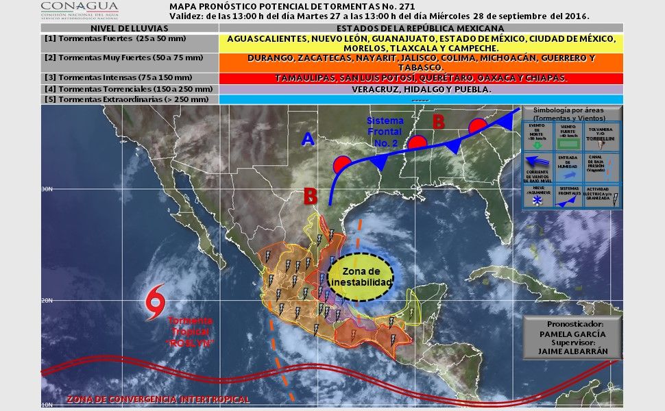Se mantiene potencial de tormentas en todo México - pronostico-2809