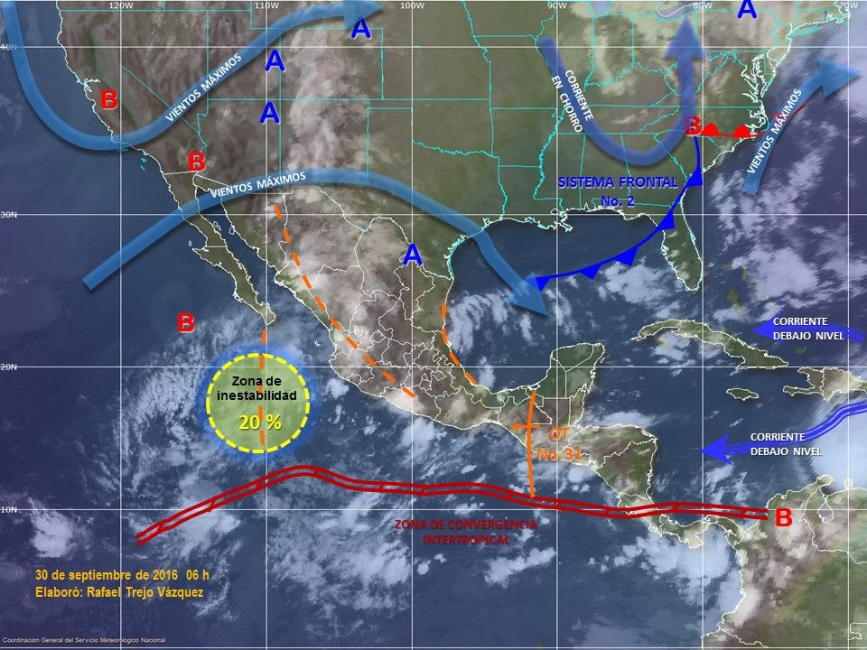 Se mantienen las lluvias en gran parte del país - pronostico-3009