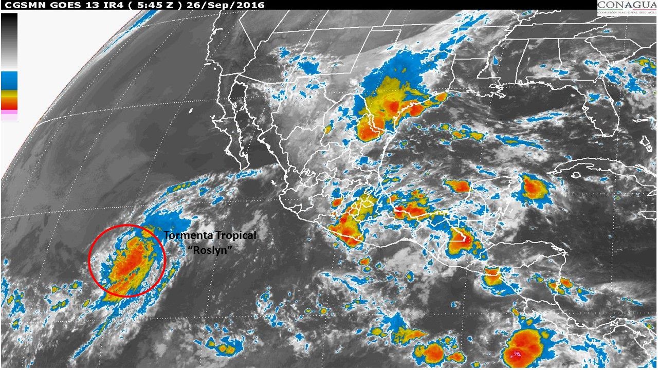 Se forma tormenta tropical Roslyn en el Pacífico
