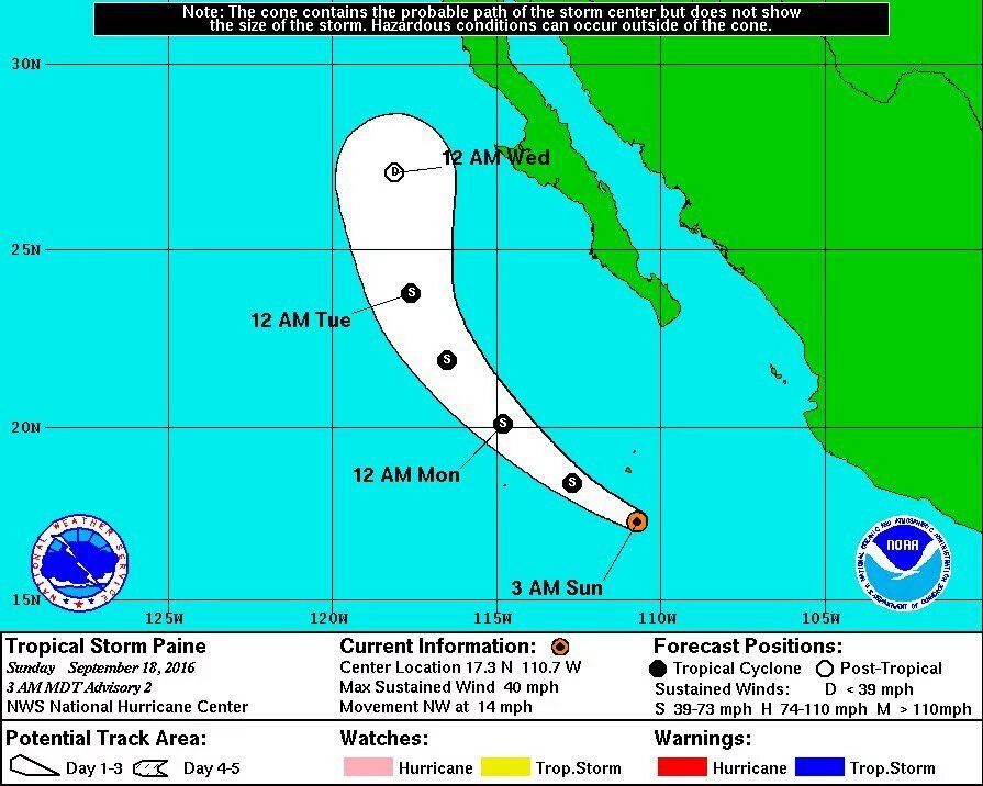 Se forma tormenta tropical Paine en el Pacífico mexicano - tormennta-paine