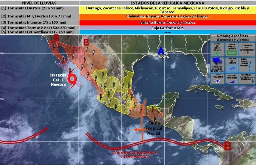 Sonora se prepara con 700 albergues por Newton - tormenta-tropical-Newton