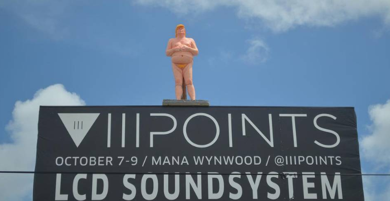 Roban estatua de Donald Trump desnudo en Miami
