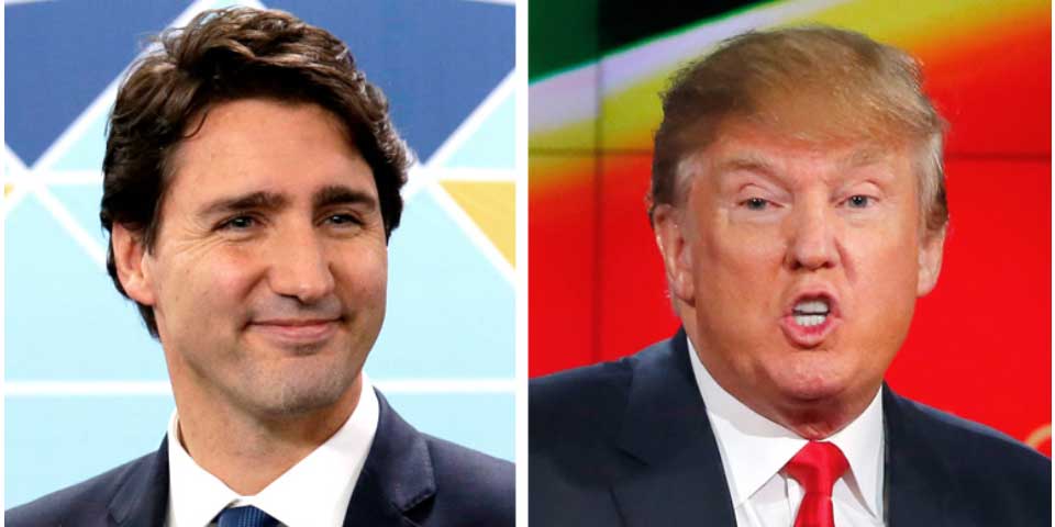 Donald Trump buscaría reunión con Justin Trudeau