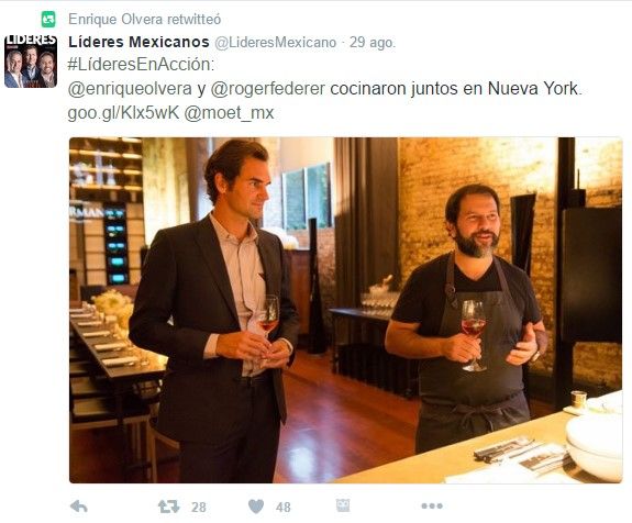 Obama cenó en restaurante de Enrique Olvera en NYC - tuit-enrique-olvera