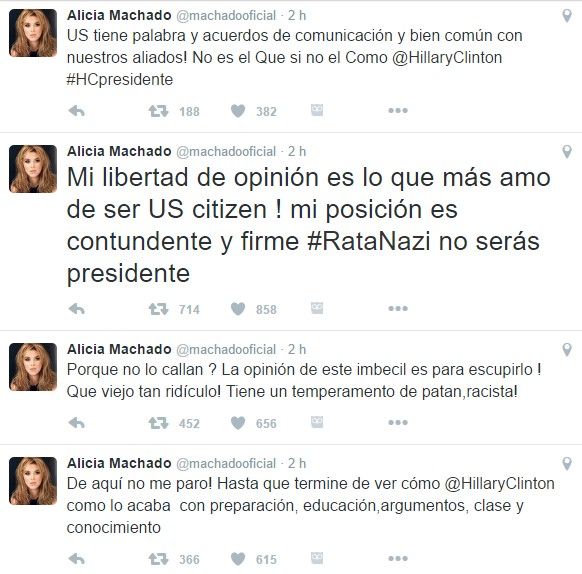 Clinton recuerda cuando Trump se burló de Alicia Machado - tuit-machado-2
