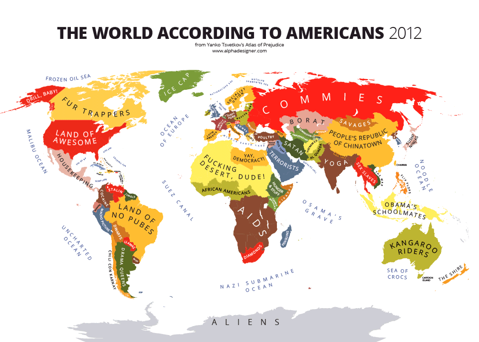 El mapa del mundo según Donald Trump - world-according-to-the-united-states-of-america
