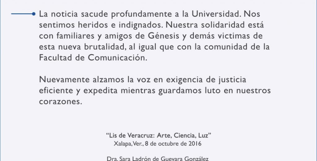 Universidad Veracruzana externa condolencias por muerte de estudiante - 081016-ComunicadoUV-1140x580-1024x521