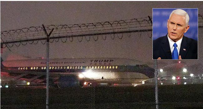 Se despista avión de Mike Pence