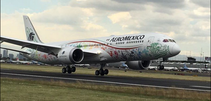 Aterriza en México el nuevo avión de Aeroméxico