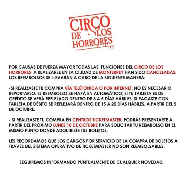Cancelan Circo de los Horrores en Monterrey - Circo-de-los-horrores