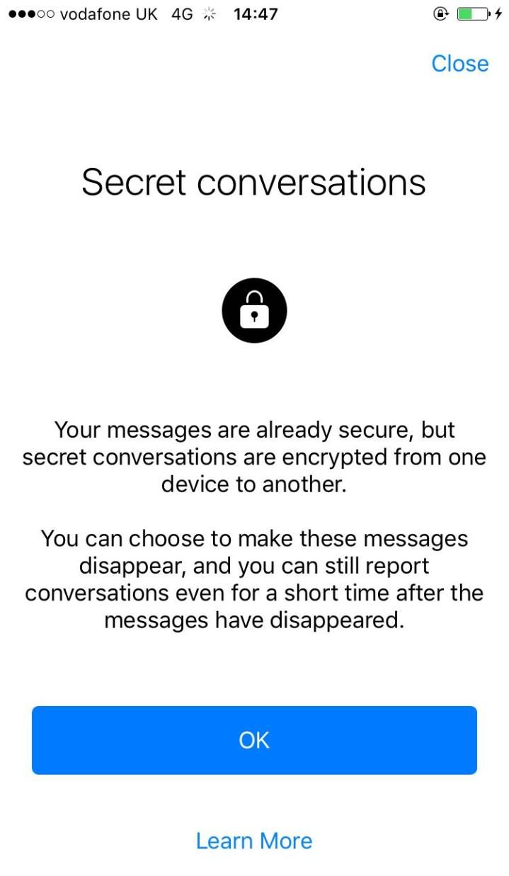 Ya podrá mandar mensajes secretos en Facebook que se autodestruirán - Facebook_Messenger_secret_conversations-xlarge_transqVzuuqpFlyLIwiB6NTmJwbu0kICGbbU3Zub8E-SxLOs
