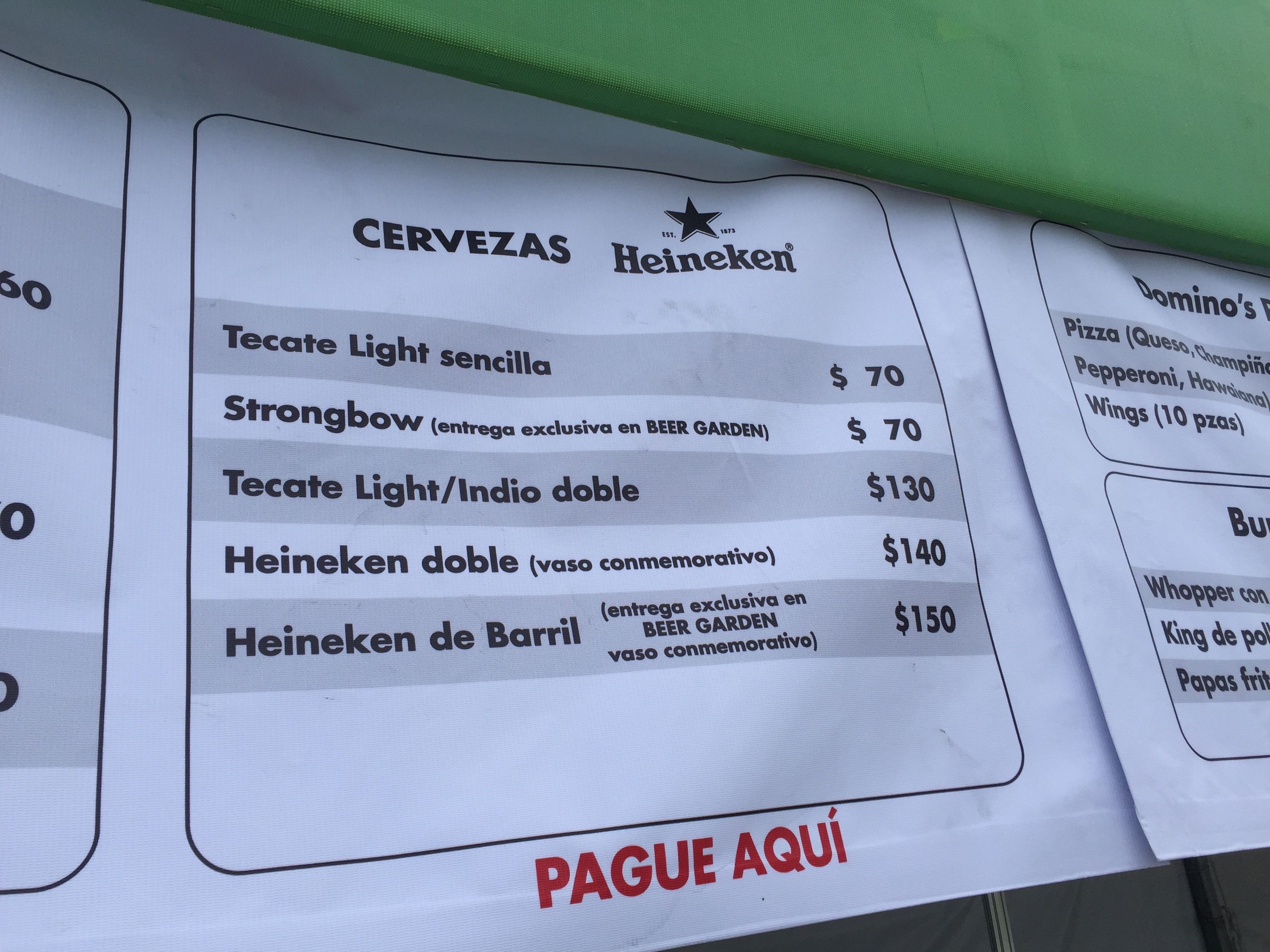 El Autódromo ya está listo para recibir al Gran Premio de México - Los-precios-de-los-productos-se-encuentran-a-la-vista-es-muy-importante-revisar-cuánto-cuesta-la-cerveza