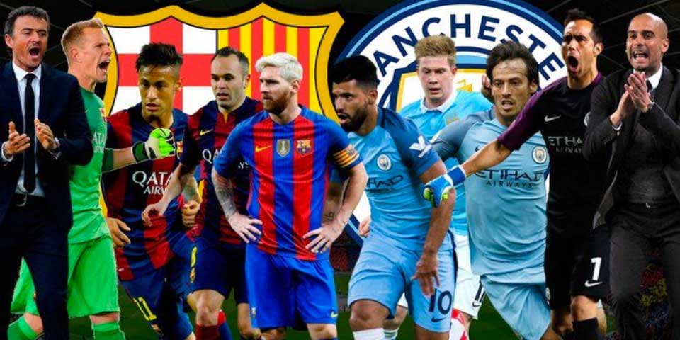Barcelona y Manchester City calientan duelo en Twitter