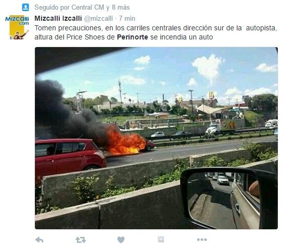 Auto se incendia en Periférico Norte - coche-perinorte-4