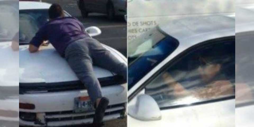 Video: mujer choca y trata de huir con afectado sobre el cofre Video: mujer choca y trata de huir con afectado sobre el cofre