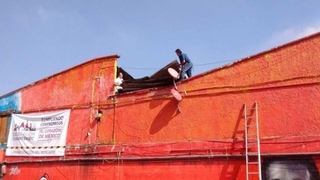 Se desploma techo del mercado Martínez de la Torre