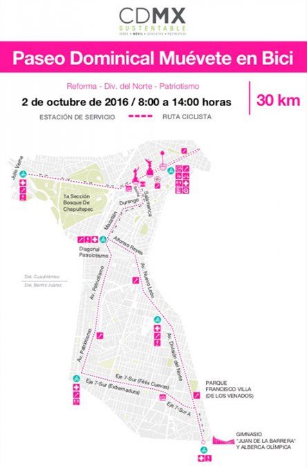 Modifican ruta de “Muévete en Bici” por marchas del 2 de octubre - muevete-en-bici-2-octubre
