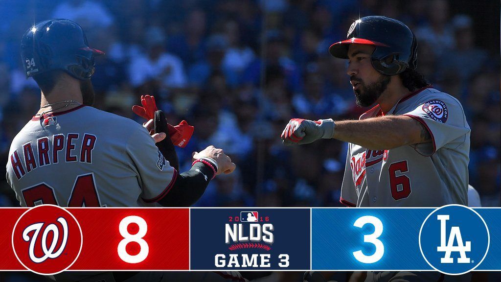 Washington toman ventaja 2-1 en la serie ante Dodgers - nats-dodgers-j3-3-1024x576