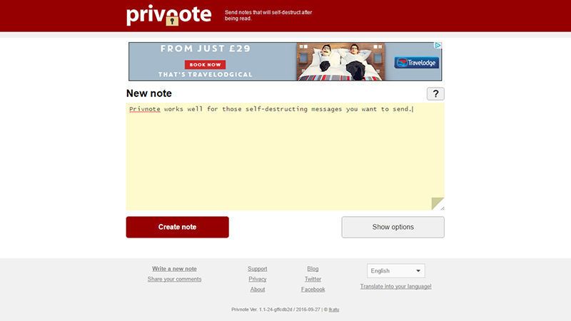 Aplicaciones para enviar mensajes que se autoeliminan - privanote