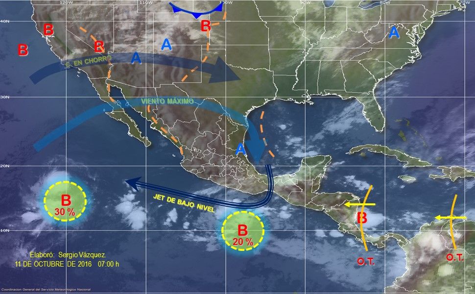 Tormentas afectarán el sur y sureste del país - pronostico-1110
