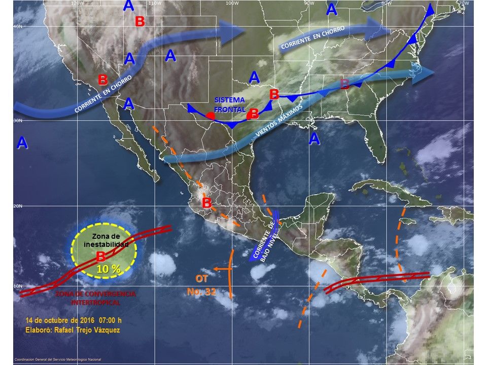 Continuarán las lluvias en varios estados de México - pronostico1410