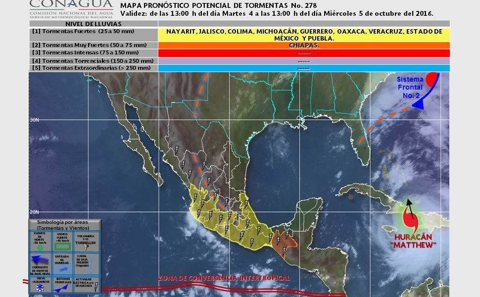 Continuarán las lluvias en varios estados de la república - pronóstico-0510-2
