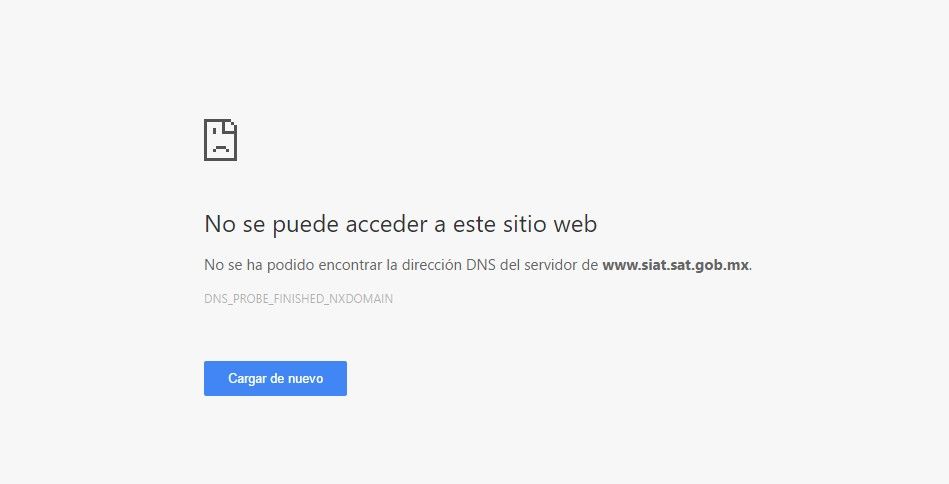 Falla la página web del SAT - sat-2