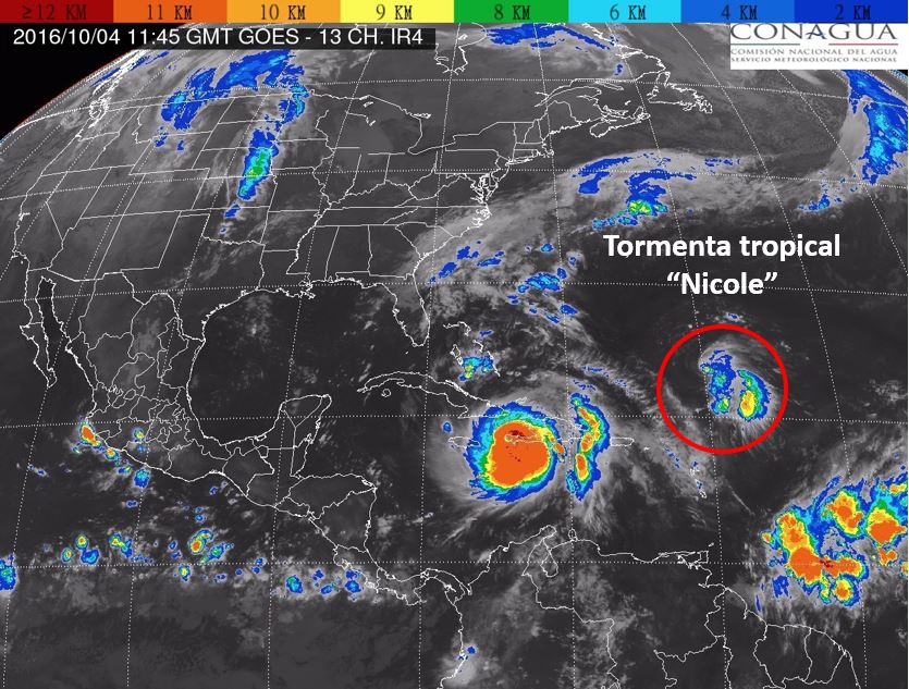 Se forma tormenta tropical Nicole en el Atlántico