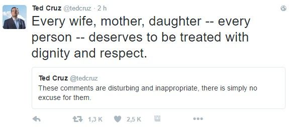 Llueven críticas a Trump tras escándalo sexual - tuit-ted-cruz