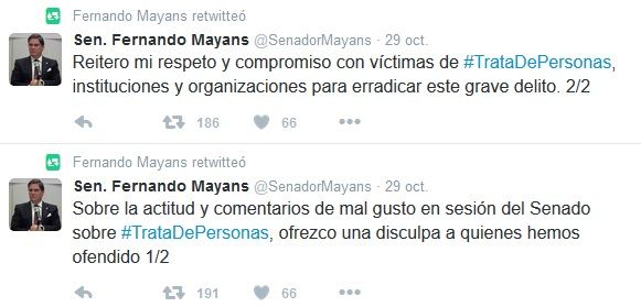 Suspenderemos derechos partidarios a Sánchez y Mayans si no ofrecen disculpa pública: PRD - tuits-mayans