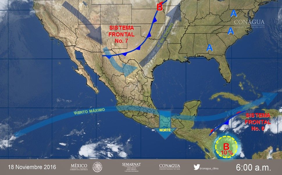 Frente frío 7 causará bajas temperaturas en la mayor parte del país - 1811