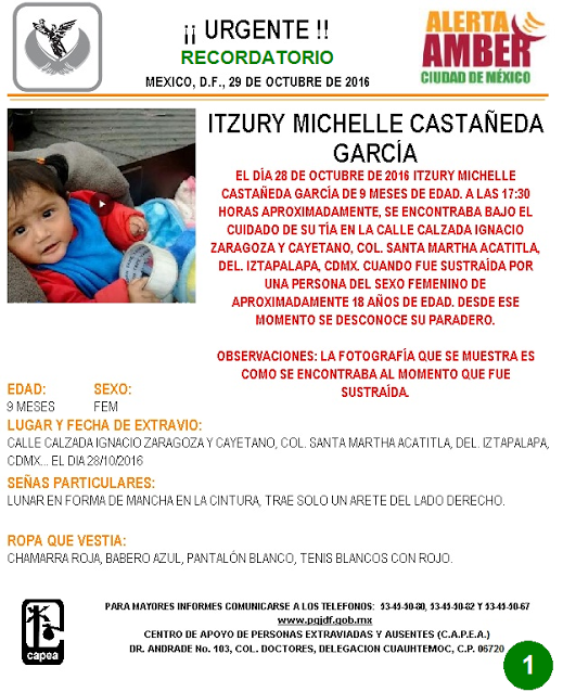 Activan Alerta Amber por desaparición de bebé en Iztapalapa - alerta-amber